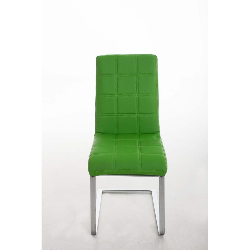 Silla de Confidente BIELSA, tapizado en costuras, Piel color Negro