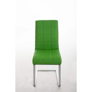 Silla de Confidente BIELSA, tapizado en costuras, Piel color Negro