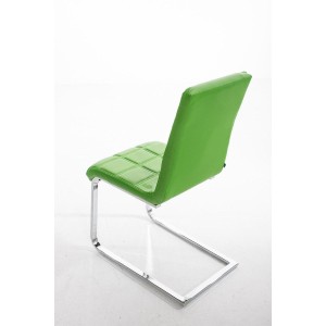 Silla de Confidente BIELSA, tapizado en costuras, Piel color Negro