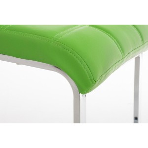 Silla de Confidente BIELSA, tapizado en costuras, Piel color Negro