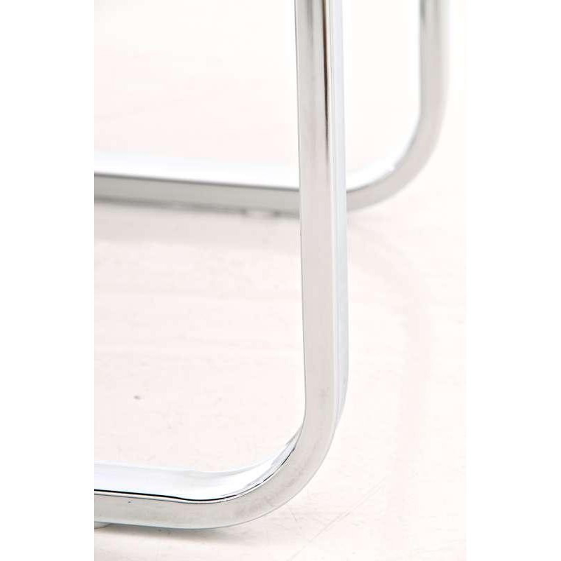 Silla de Confidente BIELSA, tapizado en costuras, Piel color Negro