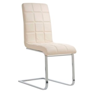 Silla de Confidente BIELSA, tapizado en costuras, Piel color Negro