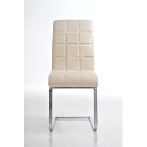 Silla de Confidente BIELSA, tapizado en costuras, Piel color Negro