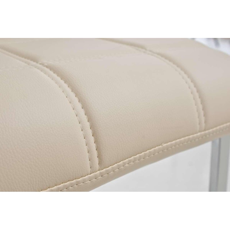 Silla de Confidente BIELSA, tapizado en costuras, Piel color Negro