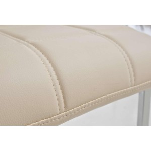 Silla de Confidente BIELSA, tapizado en costuras, Piel color Negro