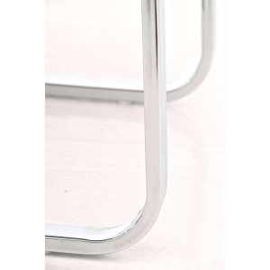 Silla de Confidente BIELSA, tapizado en costuras, Piel color Negro