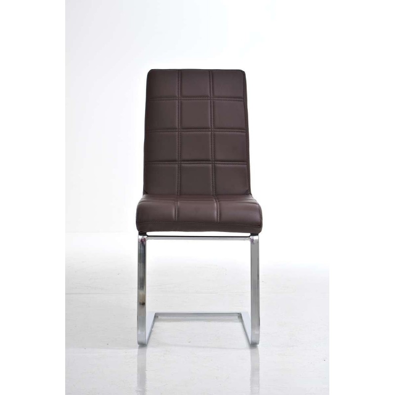 Silla de Confidente BIELSA, tapizado en costuras, Piel color Negro