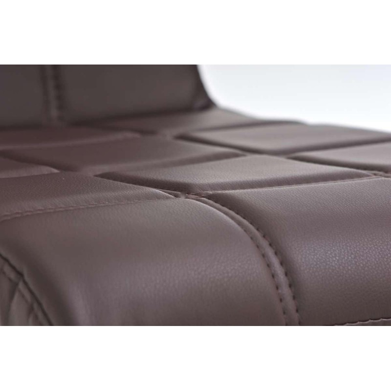 Silla de Confidente BIELSA, tapizado en costuras, Piel color Negro