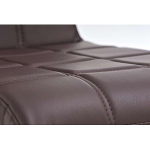 Silla de Confidente BIELSA, tapizado en costuras, Piel color Negro