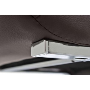 Silla de Confidente BIELSA, tapizado en costuras, Piel color Negro