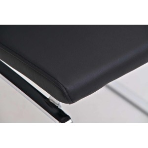 Silla de Confidente VILLANOVA, diseño único, en Piel color Negro