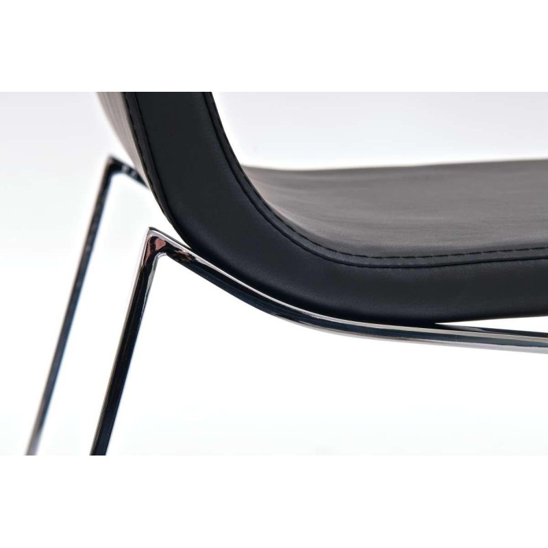 Silla de Confidente VILLANOVA, diseño único, en Piel color Negro