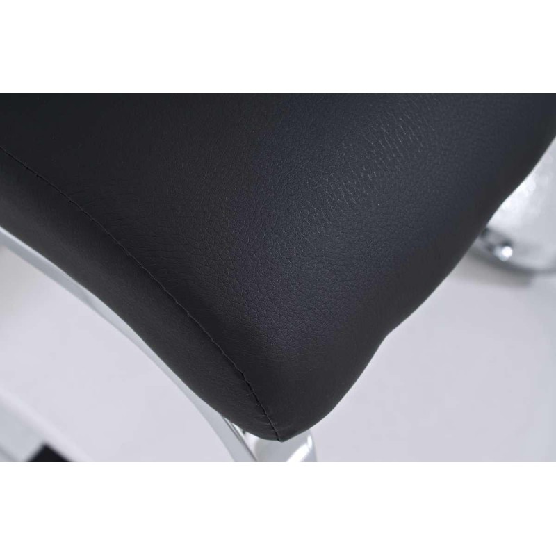 Silla de Confidente MILA, respaldo ergonómico alto, Piel color Negro