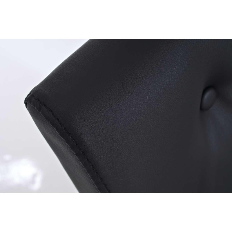 Silla de Confidente VICOR, tapizado estilo capitoné, Piel Negro