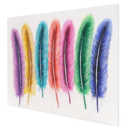 Cuadro PLUMAS 90x120x3,5 cm, pintado a mano al óleo 2