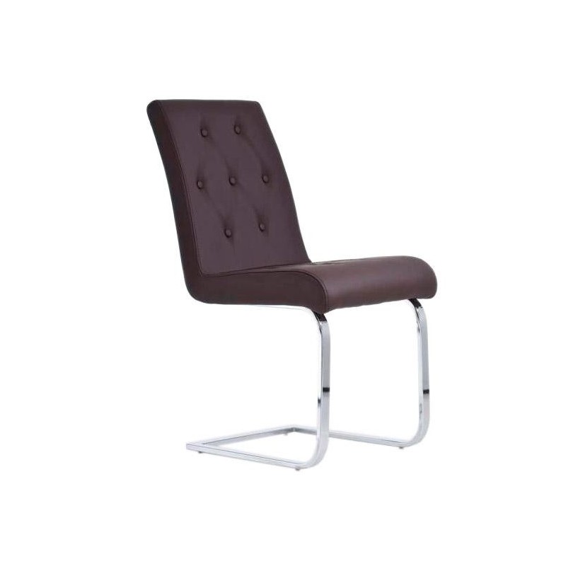 Silla de Confidente VICOR, tapizado estilo capitoné, Piel Negro