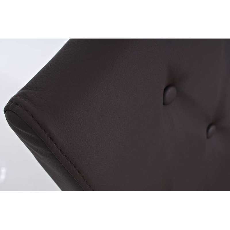 Silla de Confidente VICOR, tapizado estilo capitoné, Piel Negro