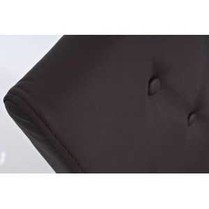 Silla de Confidente VICOR, tapizado estilo capitoné, Piel Negro