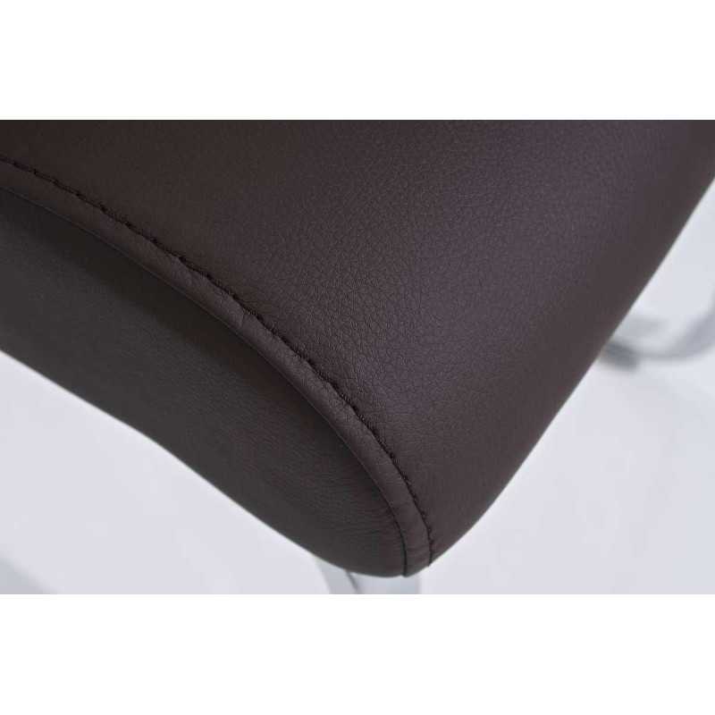 Silla de Confidente VICOR, tapizado estilo capitoné, Piel Negro