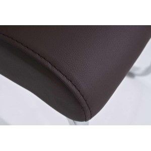 Silla de Confidente VICOR, tapizado estilo capitoné, Piel Negro