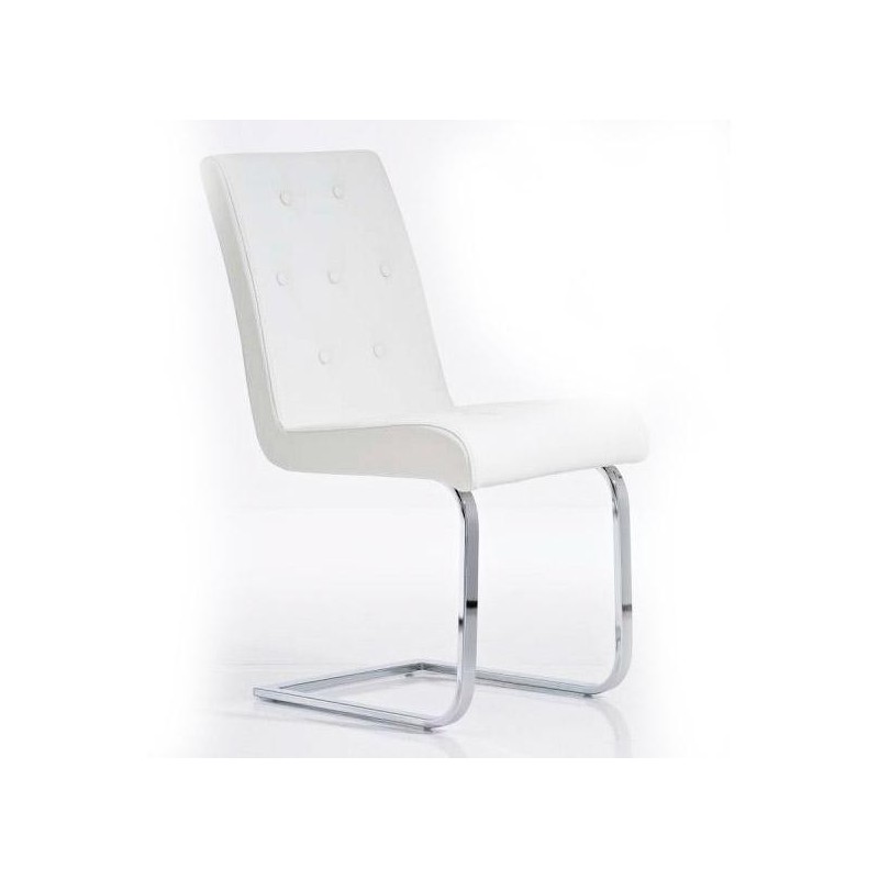 Silla de Confidente VICOR, tapizado estilo capitoné, Piel Negro