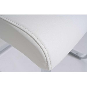 Silla de Confidente VICOR, tapizado estilo capitoné, Piel Negro