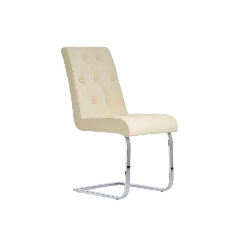 Silla de Confidente VICOR, tapizado estilo capitoné, Piel Negro