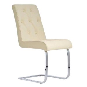 Silla de Confidente VICOR, tapizado estilo capitoné, Piel Negro