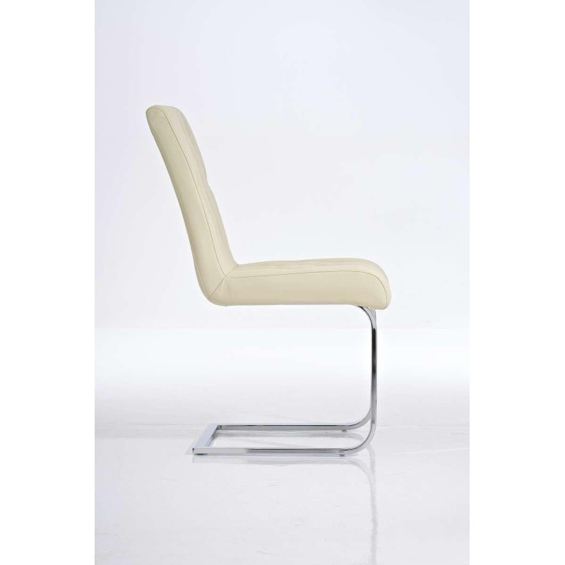 Silla de Confidente VICOR, tapizado estilo capitoné, Piel Negro