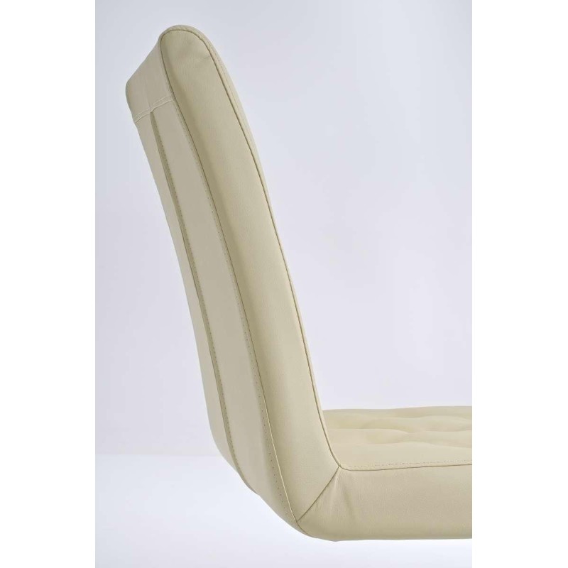 Silla de Confidente VICOR, tapizado estilo capitoné, Piel Negro