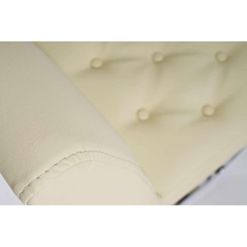 Silla de Confidente VICOR, tapizado estilo capitoné, Piel Negro