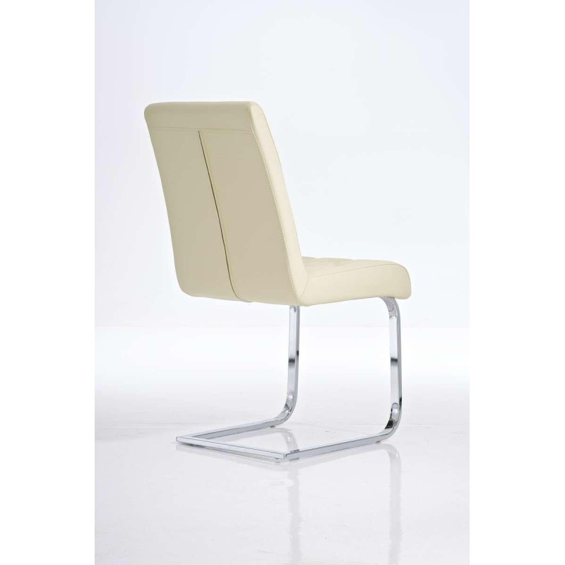 Silla de Confidente VICOR, tapizado estilo capitoné, Piel Negro