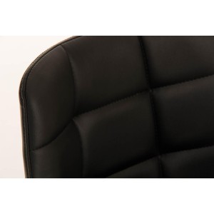 Silla de Confidente MAURO, gran confort, Piel color Negro