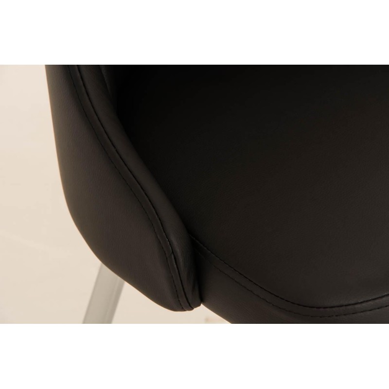 Silla de Confidente MAURO, gran confort, Piel color Negro