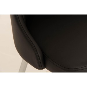 Silla de Confidente MAURO, gran confort, Piel color Negro