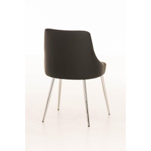 Silla de Confidente MAURO, gran confort, Piel color Negro