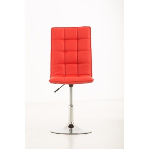 Silla de Confidente BULGARI, ajustable en altura, Piel color Negro