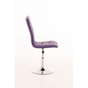 Silla de Confidente BULGARI, ajustable en altura, Piel color Negro