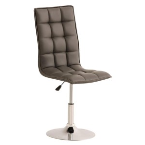 Silla de Confidente BULGARI, ajustable en altura, Piel color Negro