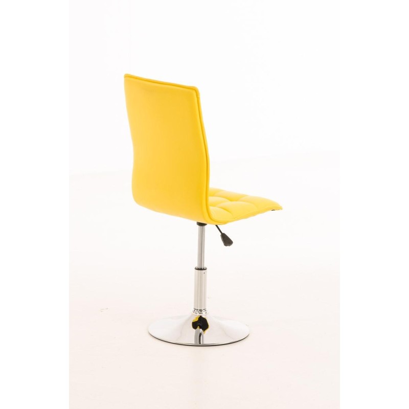 Silla de Confidente BULGARI, ajustable en altura, Piel color Negro