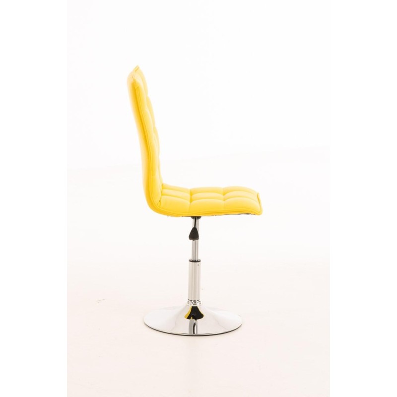 Silla de Confidente BULGARI, ajustable en altura, Piel color Negro