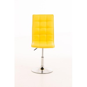 Silla de Confidente BULGARI, ajustable en altura, Piel color Negro