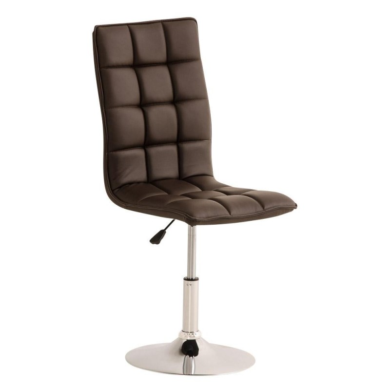 Silla de Confidente BULGARI, ajustable en altura, Piel color Negro