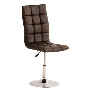 Silla de Confidente BULGARI, ajustable en altura, Piel color Negro