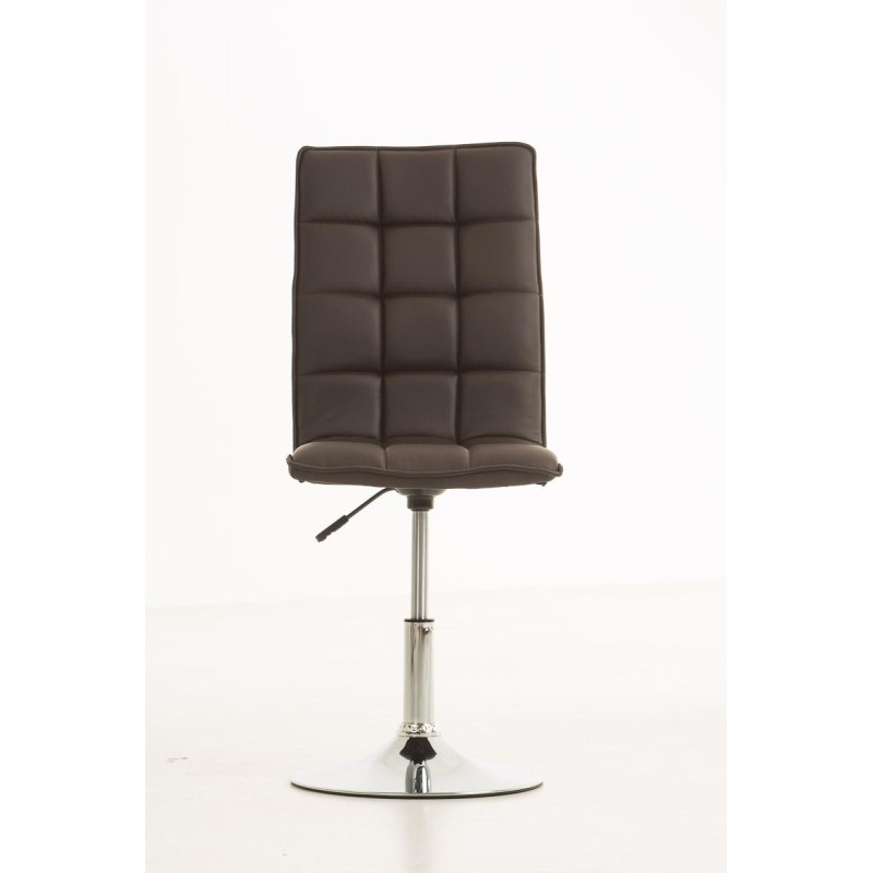 Silla de Confidente BULGARI, ajustable en altura, Piel color Negro