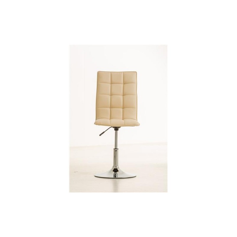 Silla de Confidente BULGARI, ajustable en altura, Piel color Negro