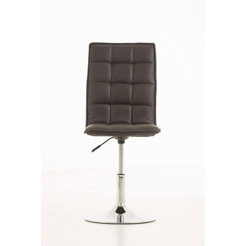 Silla de Confidente BULGARI, ajustable en altura, Piel color Negro