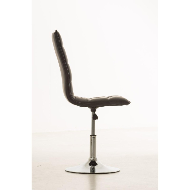 Silla de Confidente BULGARI, ajustable en altura, Piel color Negro