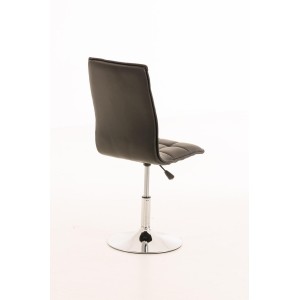 Silla de Confidente BULGARI, ajustable en altura, Piel color Negro