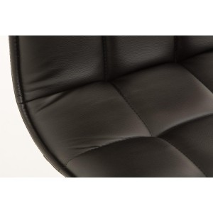 Silla de Confidente BULGARI, ajustable en altura, Piel color Negro